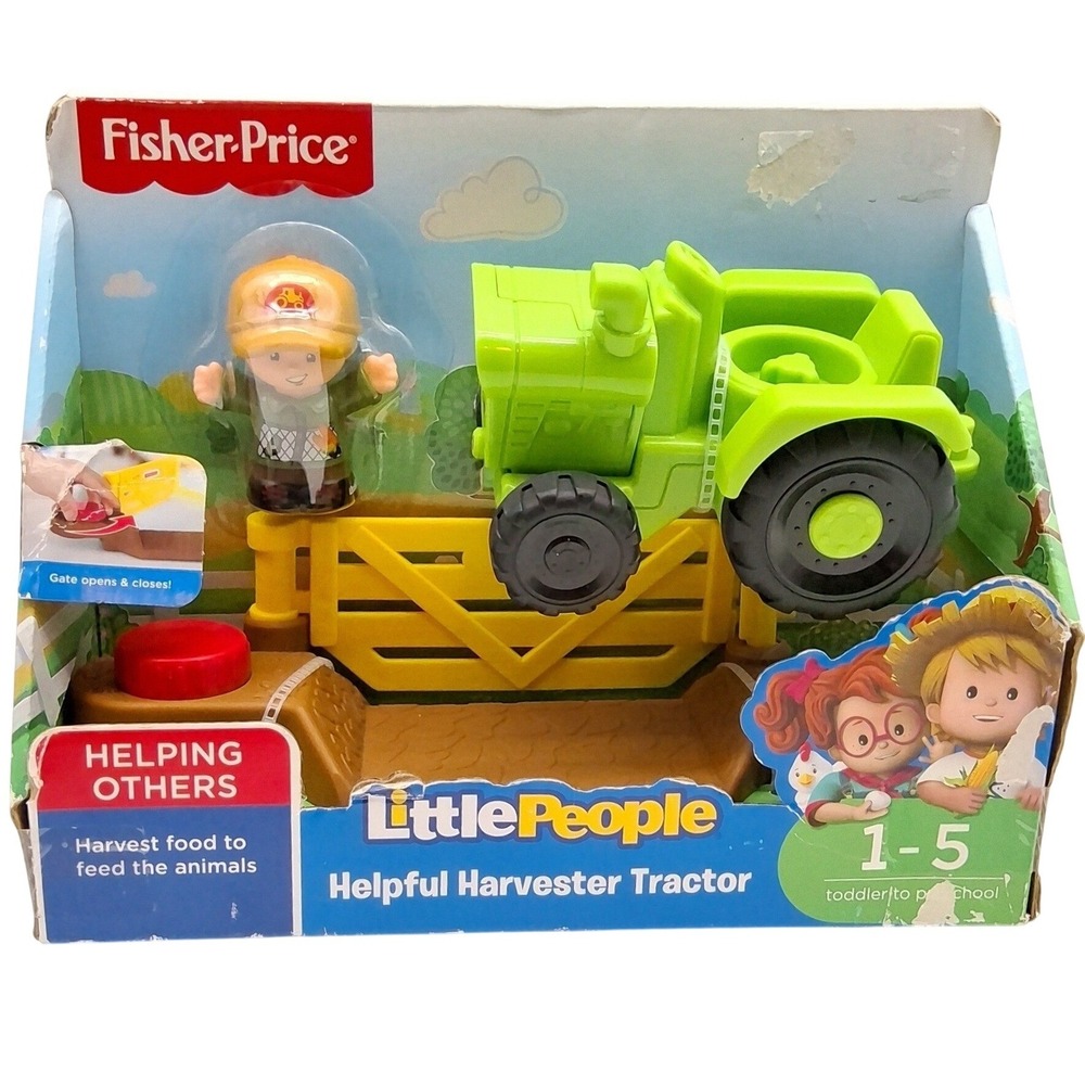 NIB Little people Helpful Harvester Tractor Set Box Wear